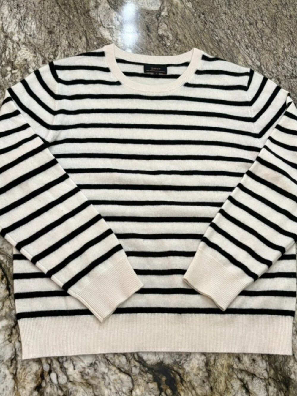 Quince Striped Mongolian Cashmere Sweater